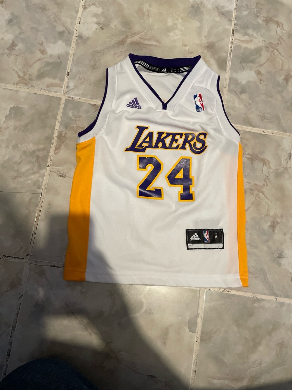 adidas White & Gold Los Angeles Lakers #24 Jersey